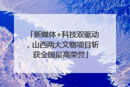 新媒体+科技双驱动，山西两大文物项目斩获全国最高荣誉