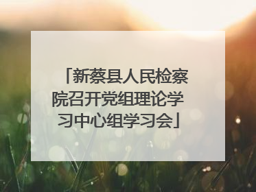 新蔡县人民检察院召开党组理论学习中心组学习会