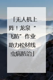 无人机上阵！龙泉“飞防”作业助力松材线虫病防治