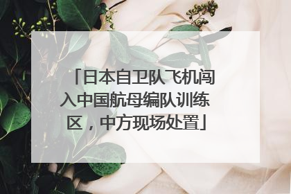日本自卫队飞机闯入中国航母编队训练区，中方现场处置