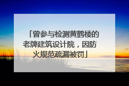 曾参与检测黄鹤楼的老牌建筑设计院，因防火规范疏漏被罚
