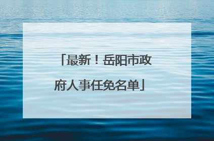 最新！岳阳市政府人事任免名单