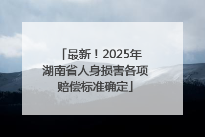 最新！2025年湖南省人身损害各项赔偿标准确定