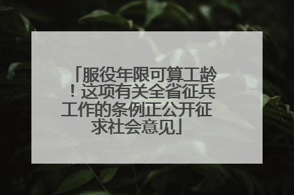 服役年限可算工龄！这项有关全省征兵工作的条例正公开征求社会意见
