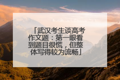 武汉考生谈高考作文题：第一眼看到题目很慌，但整体写得较为流畅