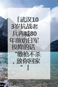武汉103岁抗战老兵再喊80年前劝日军投降的话 “缴枪不杀，放你回家”