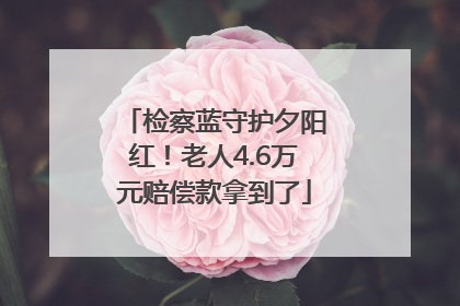 检察蓝守护夕阳红！老人4.6万元赔偿款拿到了