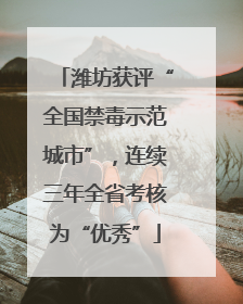 潍坊获评“全国禁毒示范城市”，连续三年全省考核为“优秀”