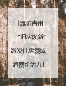 潍坊青州：“旧房焕新”激发住房领域消费新活力