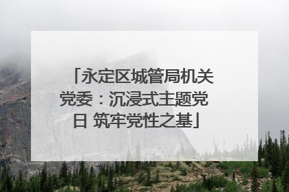 永定区城管局机关党委：沉浸式主题党日 筑牢党性之基