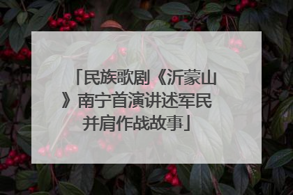 民族歌剧《沂蒙山》南宁首演讲述军民并肩作战故事
