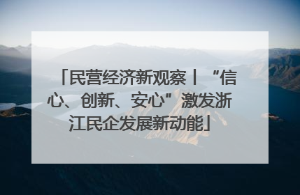 民营经济新观察丨“信心、创新、安心”激发浙江民企发展新动能
