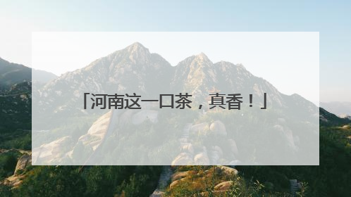 河南这一口茶，真香！