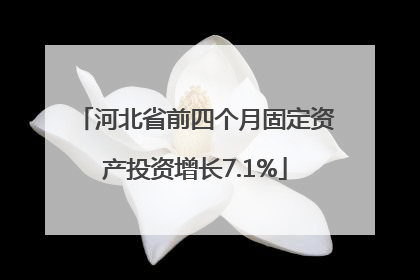 河北省前四个月固定资产投资增长7.1%