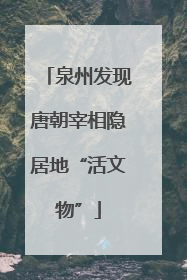 泉州发现唐朝宰相隐居地“活文物”