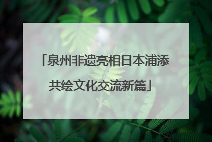 泉州非遗亮相日本浦添 共绘文化交流新篇