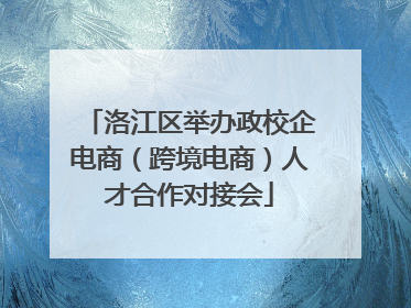 洛江区举办政校企电商（跨境电商）人才合作对接会