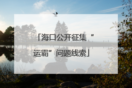 海口公开征集“运霸”问题线索