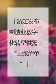 浙江发布制造业数字化转型供需“三张清单”