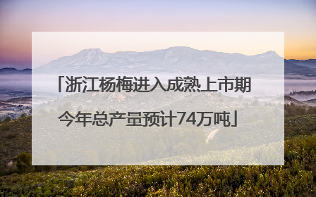 浙江杨梅进入成熟上市期 今年总产量预计74万吨