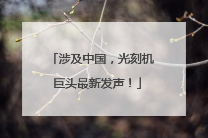 涉及中国，光刻机巨头最新发声！