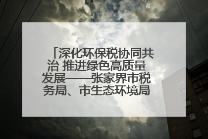深化环保税协同共治 推进绿色高质量发展——张家界市税务局、市生态环境局签署合作备忘录
