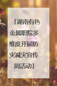 湖南有色金属职院多维度开展防灾减灾宣传周活动