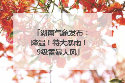 湖南气象发布：降温！特大暴雨！9级雷暴大风
