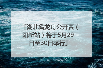 湖北省龙舟公开赛（阳新站）将于5月29日至30日举行