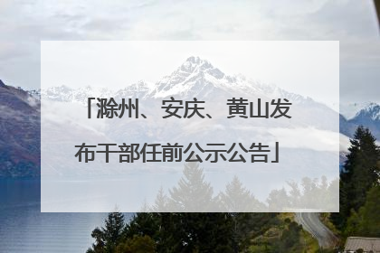 滁州、安庆、黄山发布干部任前公示公告