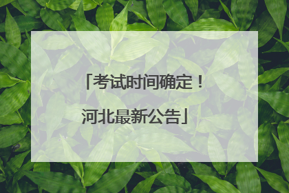 考试时间确定！河北最新公告