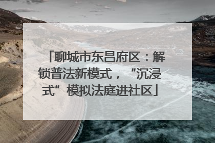 聊城市东昌府区：解锁普法新模式，“沉浸式”模拟法庭进社区