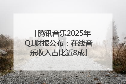 腾讯音乐2025年Q1财报公布：在线音乐收入占比近8成