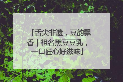舌尖非遗，豆韵飘香｜祖名黑豆豆乳，一口匠心好滋味