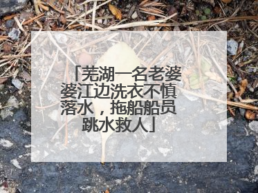 芜湖一名老婆婆江边洗衣不慎落水，拖船船员跳水救人
