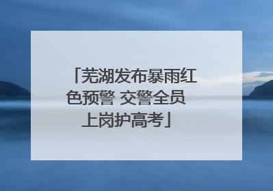 芜湖发布暴雨红色预警 交警全员上岗护高考