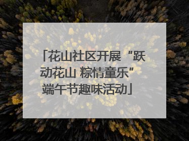 花山社区开展“跃动花山 粽情童乐”端午节趣味活动