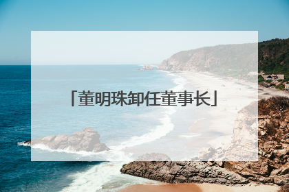 董明珠卸任董事长