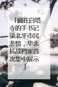 藏在白塔寺的手书记录北平市民悲愤，华北抗战档案首次集中展示
