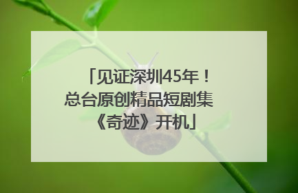 见证深圳45年！总台原创精品短剧集《奇迹》开机