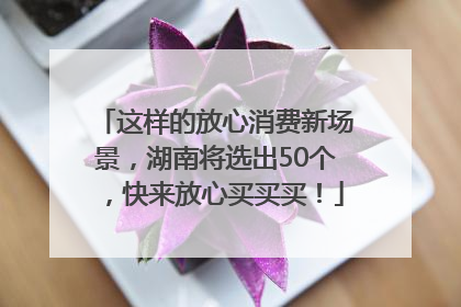 这样的放心消费新场景，湖南将选出50个，快来放心买买买！
