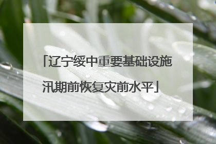 辽宁绥中重要基础设施汛期前恢复灾前水平