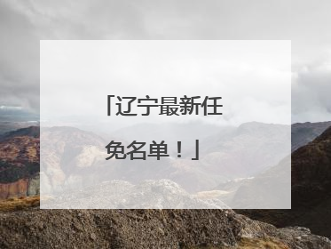 辽宁最新任免名单！