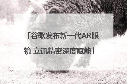 谷歌发布新一代AR眼镜 立讯精密深度赋能