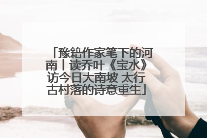 豫籍作家笔下的河南丨读乔叶《宝水》访今日大南坡 太行古村落的诗意重生