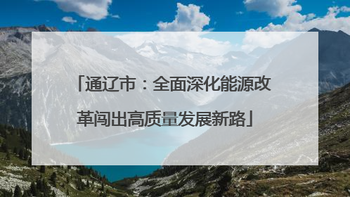 通辽市：全面深化能源改革闯出高质量发展新路