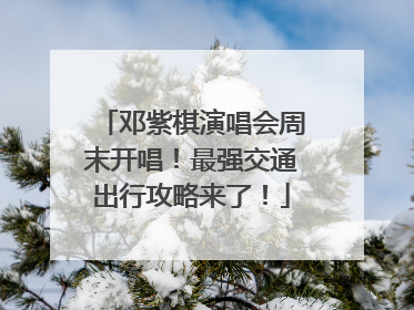 邓紫棋演唱会周末开唱！最强交通出行攻略来了！