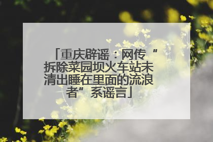 重庆辟谣：网传“拆除菜园坝火车站未清出睡在里面的流浪者”系谣言