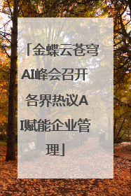 金蝶云苍穹AI峰会召开 各界热议AI赋能企业管理