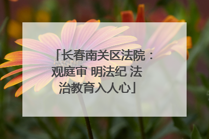 长春南关区法院：观庭审 明法纪 法治教育入人心